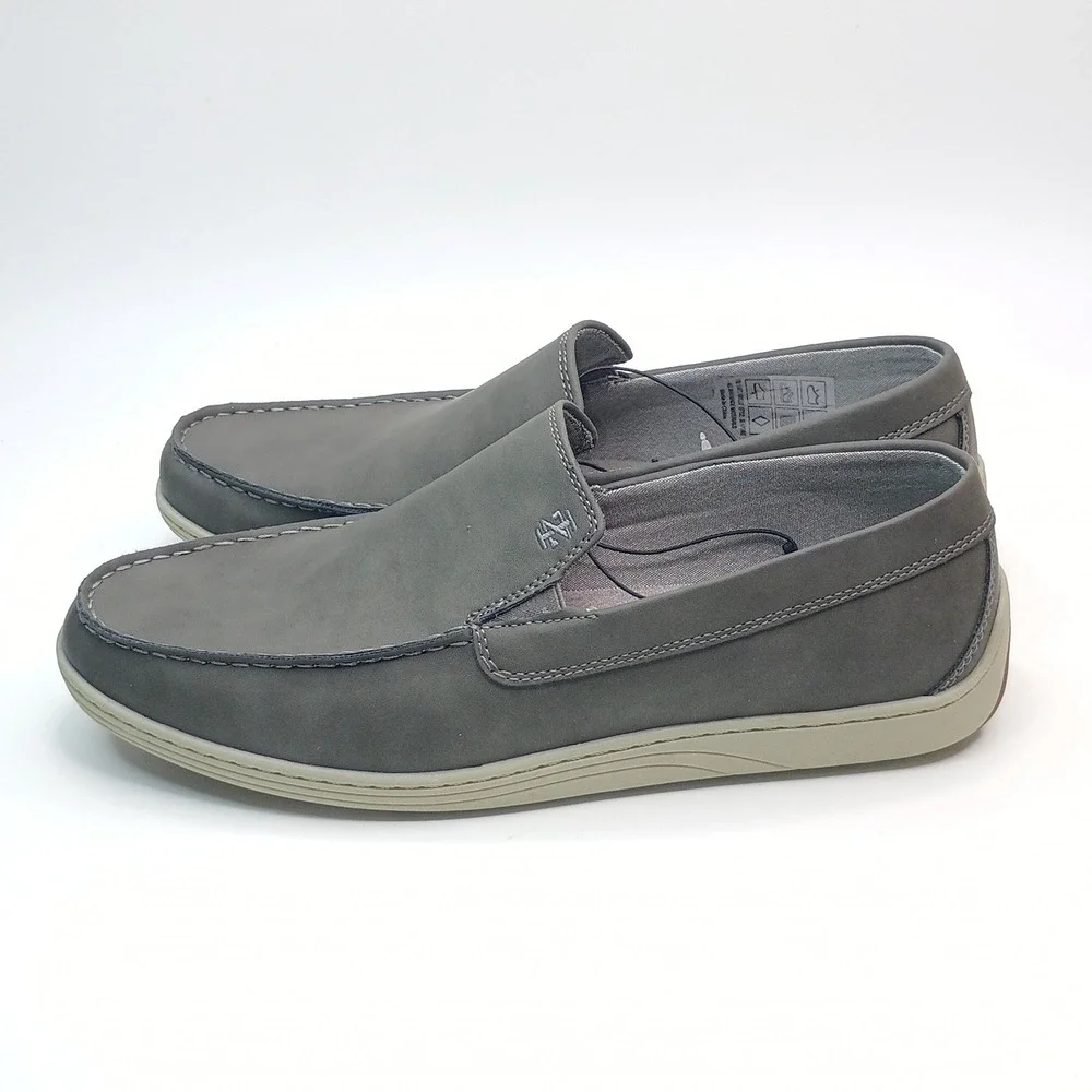 IZOD‎ Seapoint Loafer Men Size 13 Gray Memory Foam Slip On Shoes 1861593